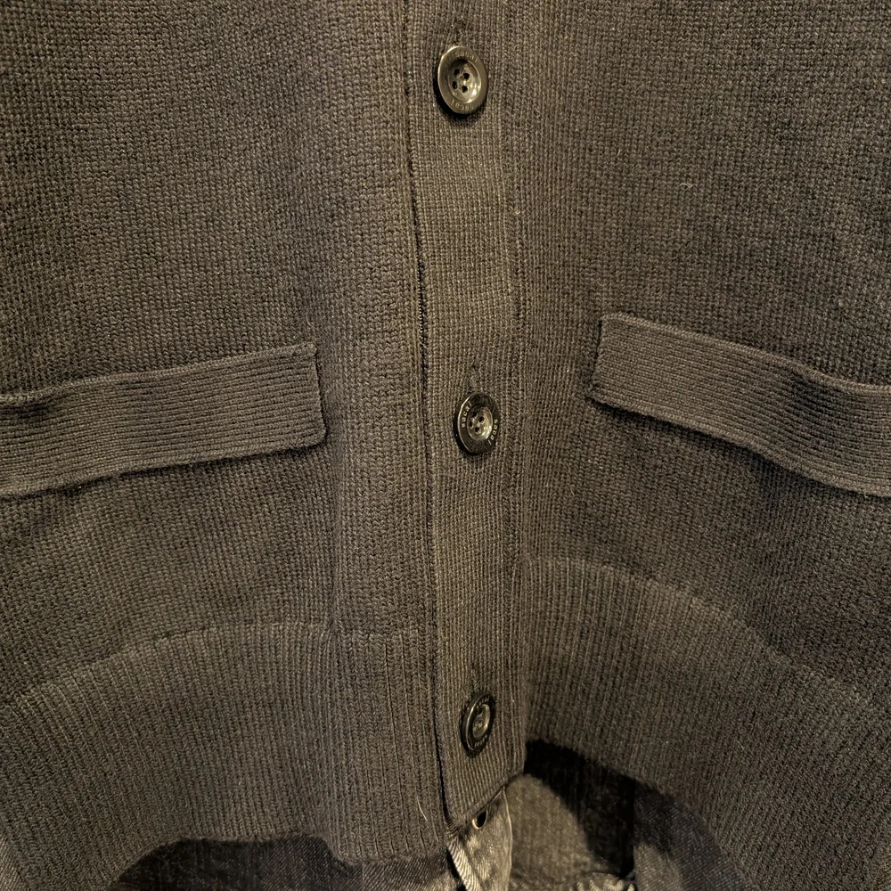 Sacai Women's Black Denim Knit Hybrid Cardigan XL Mixed Media Unique Art - Picture 2 of 10